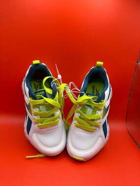 Reebok Zig Dynamica Kids Sneakers White Teal Neon Yellow Size 11K